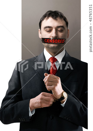 man with black censored tape man with black censored tape 48765351
