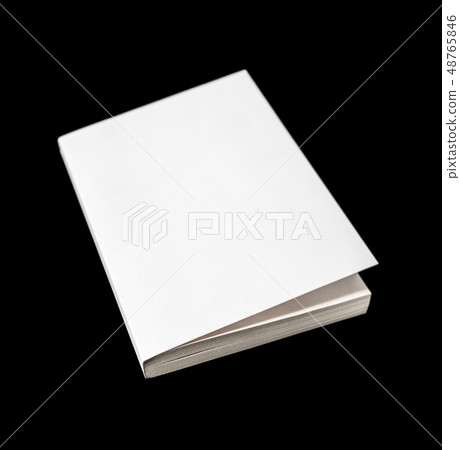 Closed blank book isolated on black 48765846