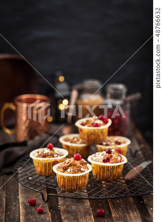 Homemade oatmeal banana cranberry muffins 48766632