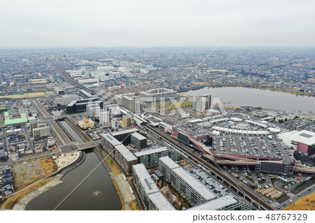 Aerial view of Koshigaya Lake Town 48767329