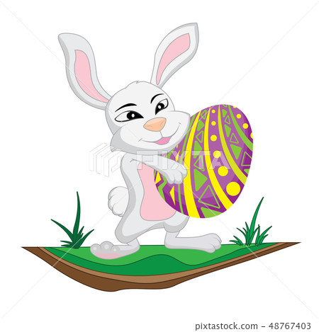 Easter eggs bunny isolated on white background. - Stock Illustration ...