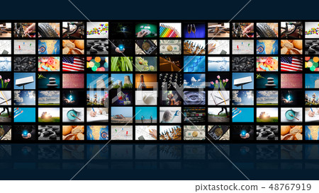 TV set with pictures of smart television ,close up. 48767919