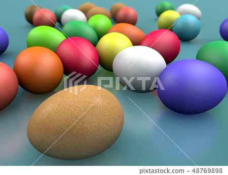 3d rendering Easter holiday composition, greeting 48769898