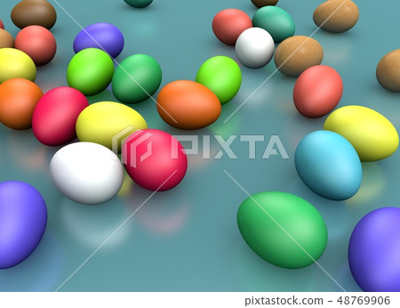 3d rendering Easter holiday composition, greeting 48769906
