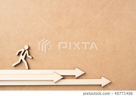 wooden businessman with leadership concept 48771486