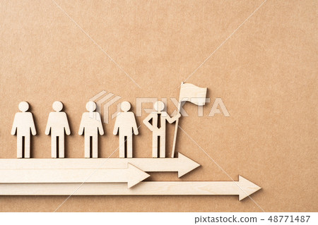 wooden businessman with leadership concept wooden businessman with leadership concept 48771487