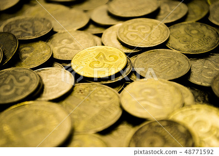 A large pile of Ukrainian coins A large pile of Ukrainian coins 48771592