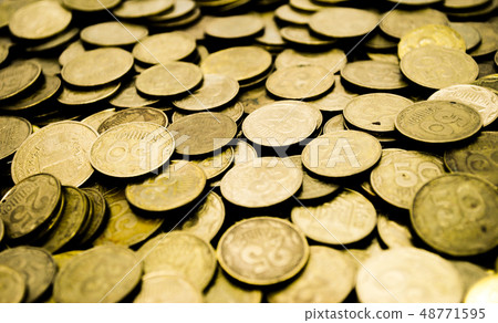 A large pile of Ukrainian coins A large pile of Ukrainian coins 48771595