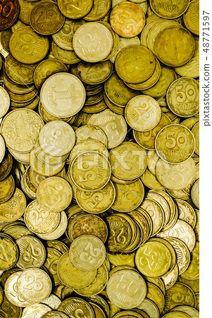 A large pile of Ukrainian coins A large pile of Ukrainian coins 48771597