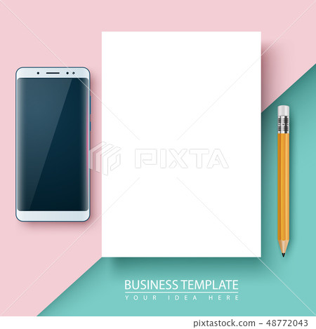 Business template. Paper, smartphone, pen Business template. Paper, smartphone, pen 48772043