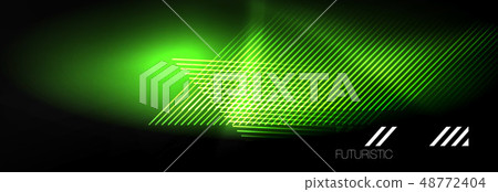 Neon glowing techno lines, hi-tech futuristic abstract background template with lines Neon glowing techno lines, hi-tech futuristic abstract background template with lines 48772404