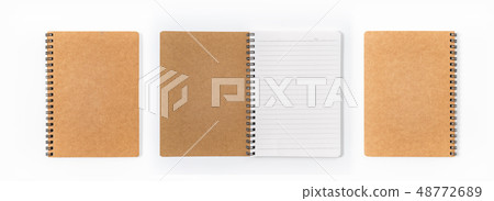 Brown spiral notebook isolated on white 48772689