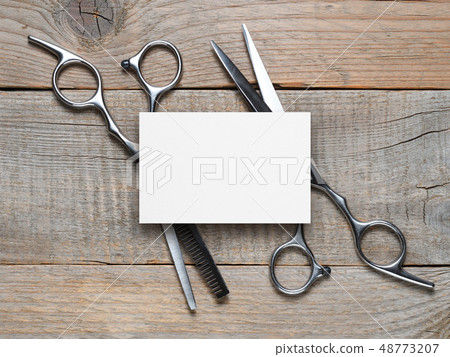 Vintage hairdressing scissors and blank business Vintage hairdressing scissors and blank business 48773207