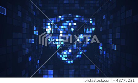 Abstract digital cyber protection security concept Abstract digital cyber protection security concept 48773281