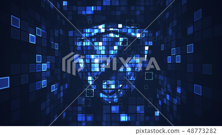 Abstract digital cyber protection security concept Abstract digital cyber protection security concept 48773282