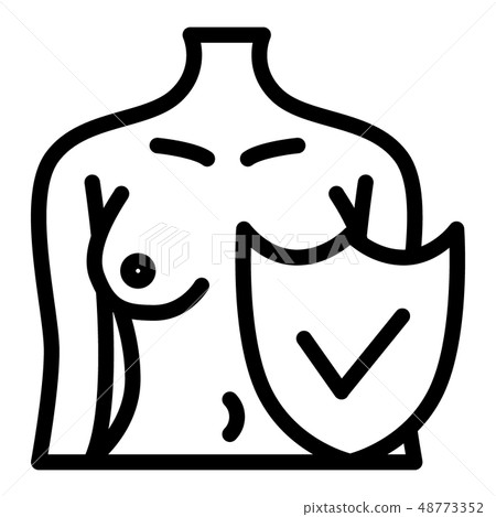 Shield and woman body line icon. Female body protection vector illustration isolated on white. Girl Shield and woman body line icon. Female body protection vector illustration isolated on white. Girl 48773352