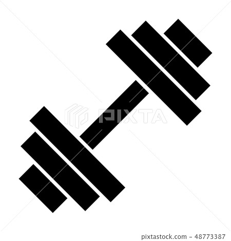 Dumbbell for gym solid icon. Weight vector illustration isolated on white. Barbell glyph style 48773387