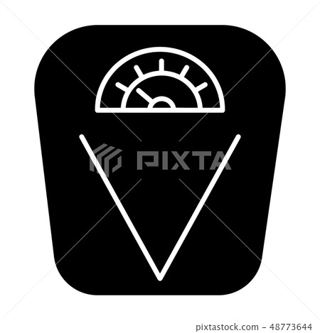 Bathroom scales solid icon. Weight scale vector illustration isolated on white. Floor scales glyph 48773644
