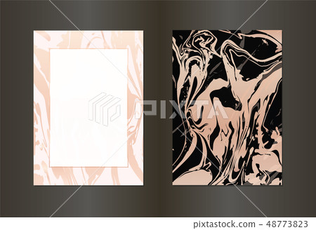 Set of vector elegant black and gold brochure, wedding invitation card, background, cover. Design 48773823