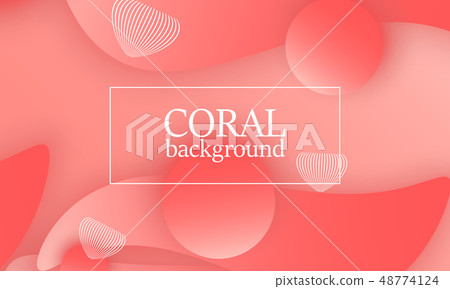 Coral color abstract background. Vector  48774124
