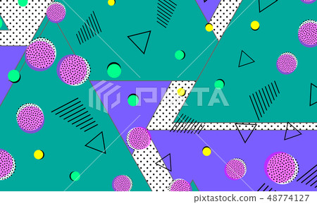 Pop art color background. Memphis pattern Pop art color background. Memphis pattern 48774127