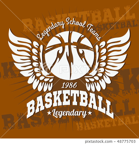 Basketball emblem for T-shirts, Posters, Banners, Prints Basketball emblem for T-shirts, Posters, Banners, Prints 48775703