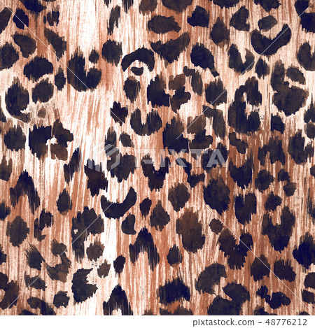 Watercolor leopard jaguar texture vector pattern 48776212