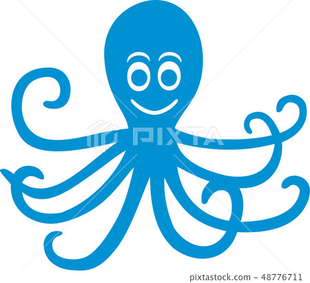 Blue Octopus with face Blue Octopus with face 48776711