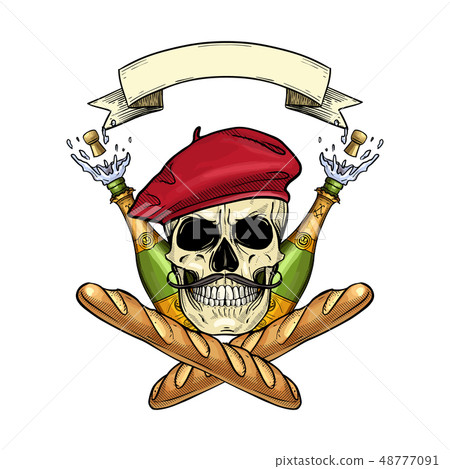 Sketch, french skull 48777091