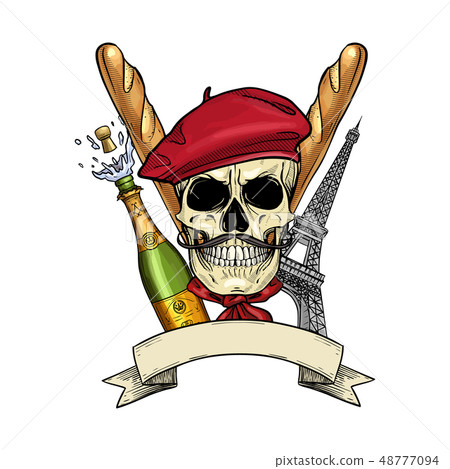 Sketch, french skull Sketch, french skull 48777094