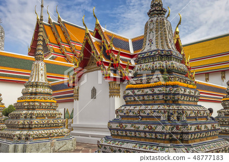 Wat pho is the beautiful temple in Bangkok, Thailand. Wat pho is the beautiful temple in Bangkok, Thailand. 48777183