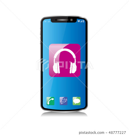 Smartphone真正的例證|音樂象|智能手機例證 Smartphone真正的例證|音樂象|智能手機例證 48777227
