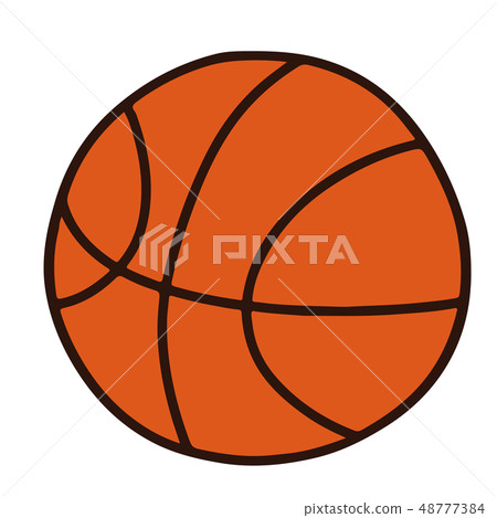Simple and cute basketball illustration with main line 48777384