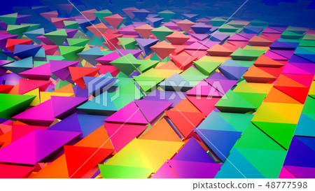 Stripes of colored triangular pyramids Stripes of colored triangular pyramids 48777598