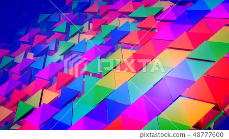 Lines of lengthy multicolored pyramids 48777600