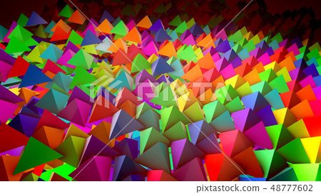 Flat surface with dozens of pyramids Flat surface with dozens of pyramids 48777602