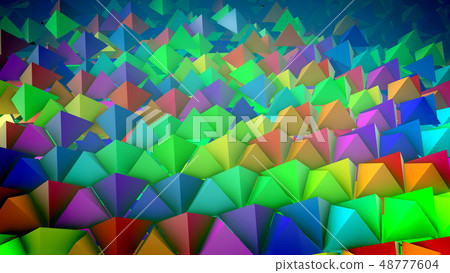 Slanted territory with colorful pyramids rows Slanted territory with colorful pyramids rows 48777604