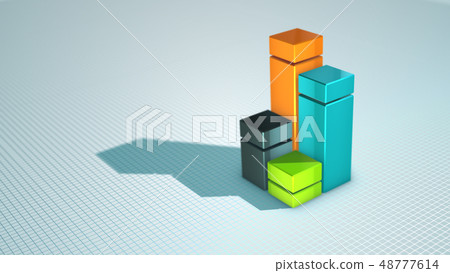 Four colorful columns diagram with shadow Four colorful columns diagram with shadow 48777614