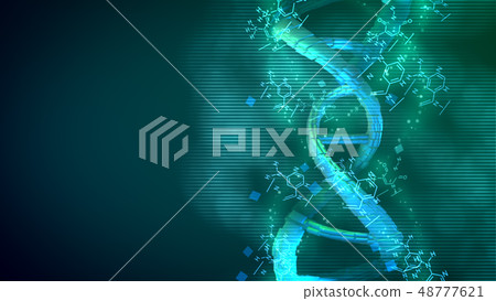 Perfect Helix DNA spinning around its axle Perfect Helix DNA spinning around its axle 48777621