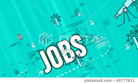 Funny job design with flying images Funny job design with flying images 48777631
