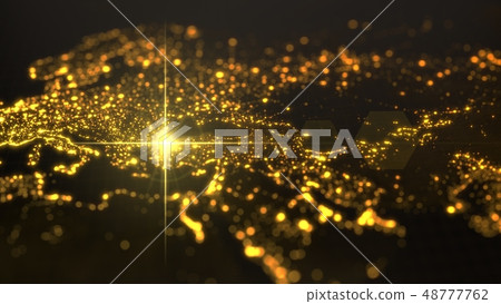 power of turkey, energy beam on istanbul. dark map with illuminated cities and human density areas 48777762