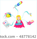 Super Mom - mother with baby, working, etc 48778142