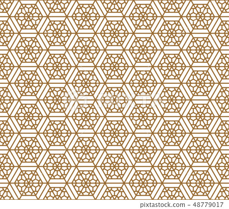 Seamless japanese pattern shoji kumiko in golden. Seamless japanese pattern shoji kumiko in golden. 48779017