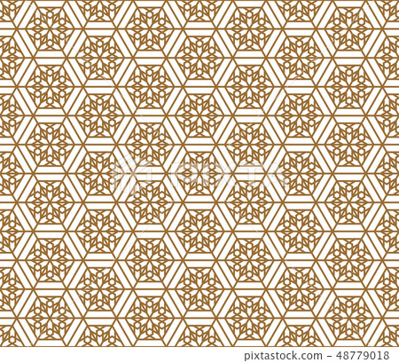 Seamless japanese pattern shoji kumiko in golden. 48779018