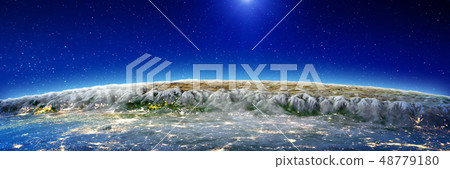 Himalayas mountains at night Himalayas mountains at night 48779180
