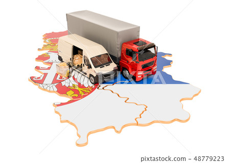 Shipping and Delivery in Serbia concept, 3D Shipping and Delivery in Serbia concept, 3D 48779223