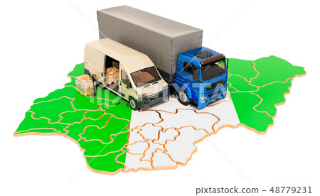 Shipping and Delivery in Nigeria concept, 3D Shipping and Delivery in Nigeria concept, 3D 48779231