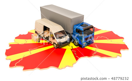 Shipping and Delivery in Macedonia concept, 3D Shipping and Delivery in Macedonia concept, 3D 48779232