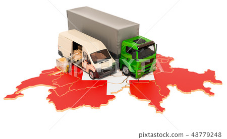 Shipping and Delivery in Switzerland concept, 3D 48779248