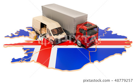 Shipping and Delivery in Iceland concept, 3D 48779257